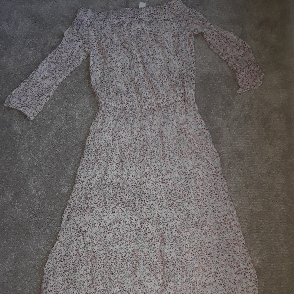 Never worn off the shoulder floral midi dress